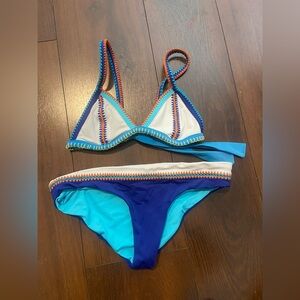 Benedetta Hand-Embroidered Triangle Bikini Set